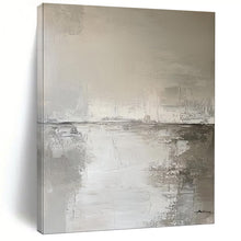 Load image into Gallery viewer, Gray &amp; White Abstract Landscape Painting, Ideal for Minimalist Bedroom &amp; Serene Office LargeART2083
