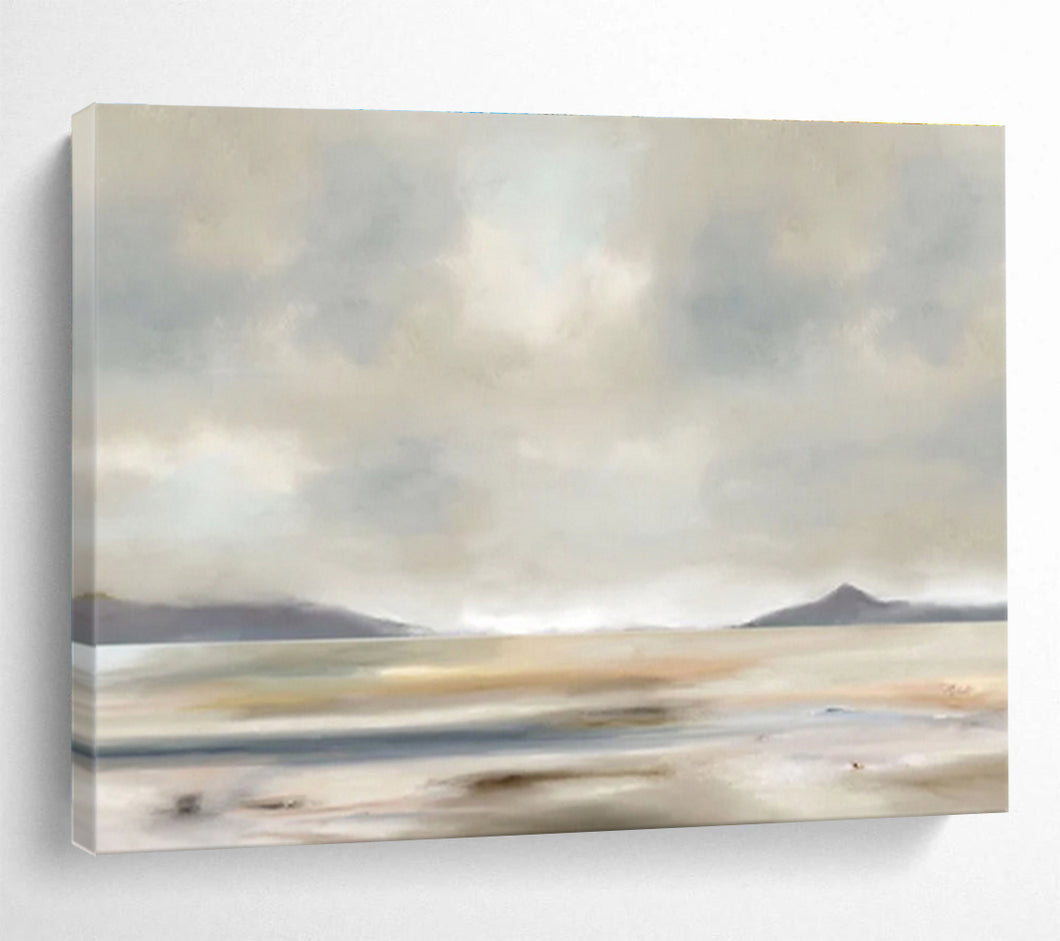 Soft - Toned Landscape Abstract Painting On Canvas DKH359
