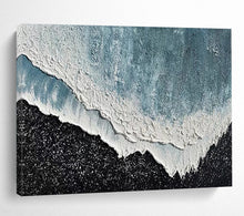 Load image into Gallery viewer, “Textured Wave” - Abstract Acrylic with Ocean Wave Motif, Good for Bathroom and Hallway DLZ207
