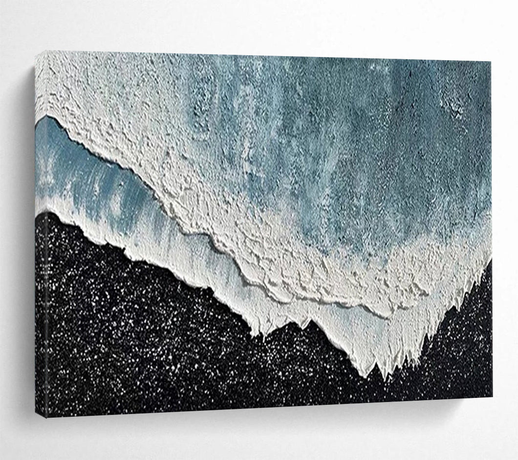 “Textured Wave” - Abstract Acrylic with Ocean Wave Motif, Good for Bathroom and Hallway DLZ207