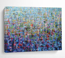 Load image into Gallery viewer, Vivid Blue Abstract Cityscape Painting on Canvas - “City of Colors” DKH657
