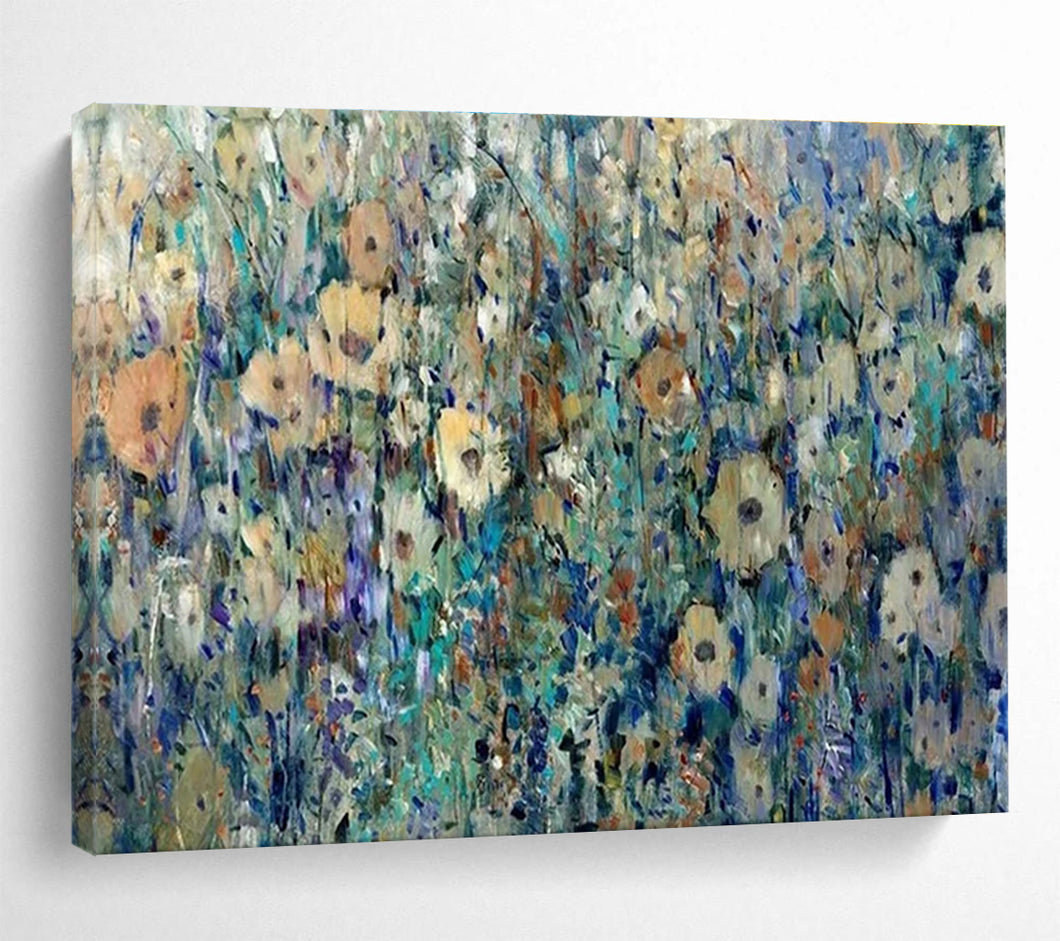 Wildflower Field “Dreamy Meadow” Painting on Canvas, Ethereal Landscape Art DKH897