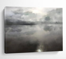 Load image into Gallery viewer, Monochromatic Misty Lake Reflection Abstract acrylic painting DLZ124
