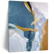 Load image into Gallery viewer, Blue &amp; Gold Abstract Art, Perfect for Chic Bedroom &amp; Stylish Office LargeART2332
