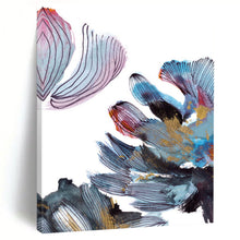 Load image into Gallery viewer, Gilded Floral Whimsy – Blue, Purple, Pink, and Gold Flower - Inspired Abstract DTP199
