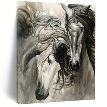 Load image into Gallery viewer, “Majestic Horses in Motion” - Impressionistic Equine Art on Canvas DKH1644
