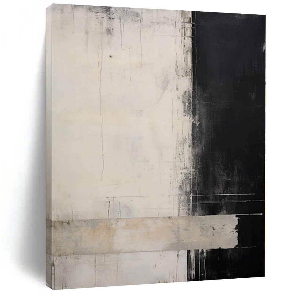 Grand Hand - painted Monochrome Textured Contrast Acrylic Art for Art - Centric Hallways LargeART0220