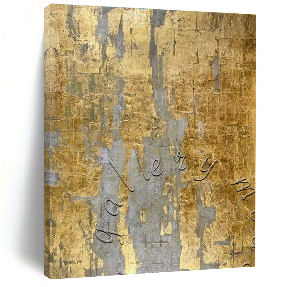 Gold - Gray Textured “Gallery” Art for High - End Art Gallery & Sophisticated Office LargeART0888