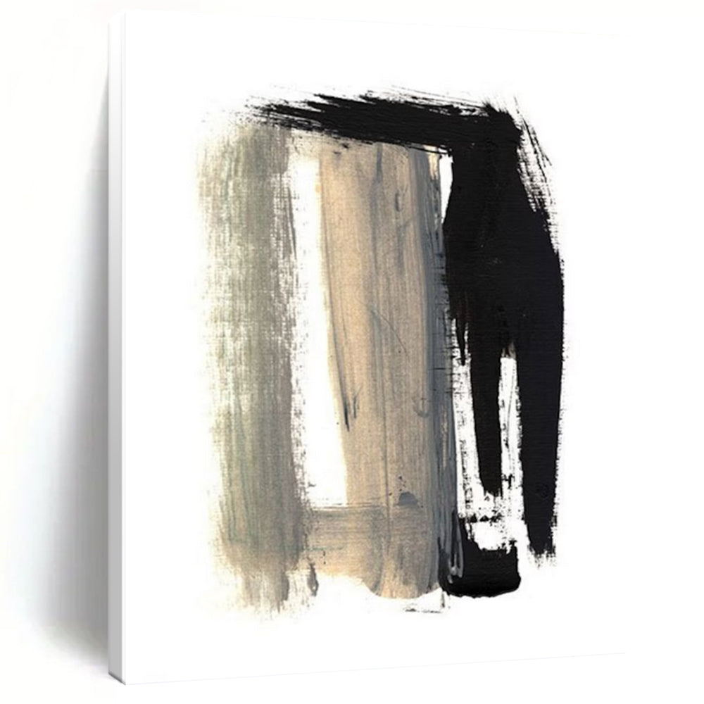 “Black & Gray Strokes” - Bold black and gray brushstrokes on white DTP157