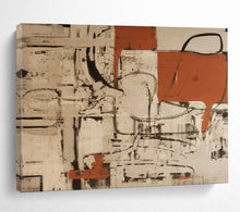 Load image into Gallery viewer, Neutral with Orange Accents Abstract Abstract acrylic painting DLZ099
