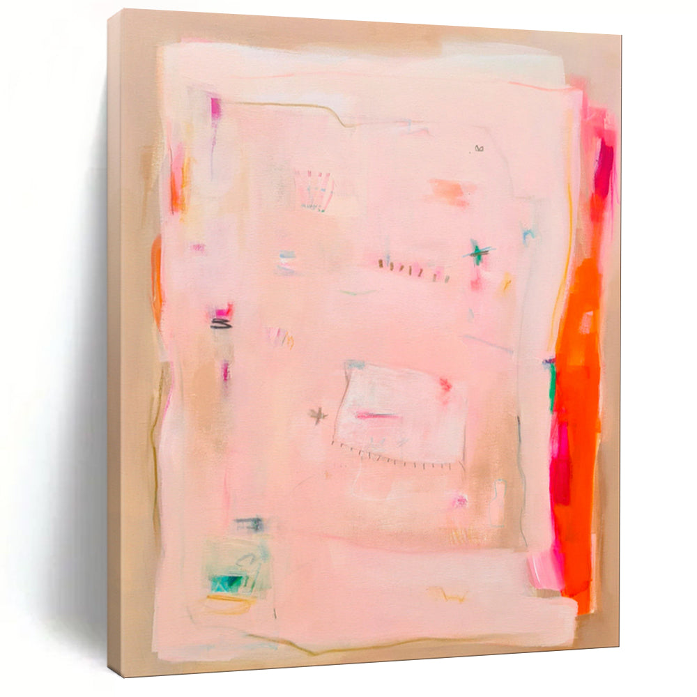 Minimalist Soft Pink Abstract, Ideal for Calming Bedroom & Minimalist Office LargeART1828