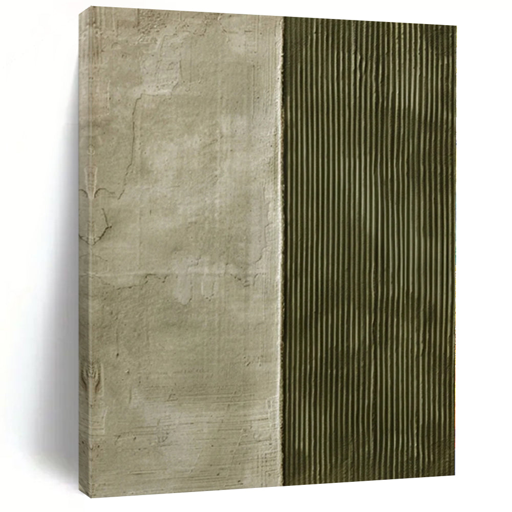 Oversized Hand - painted Split Textured Neutrals Acrylic Art for Minimalist Bedrooms LargeART0218