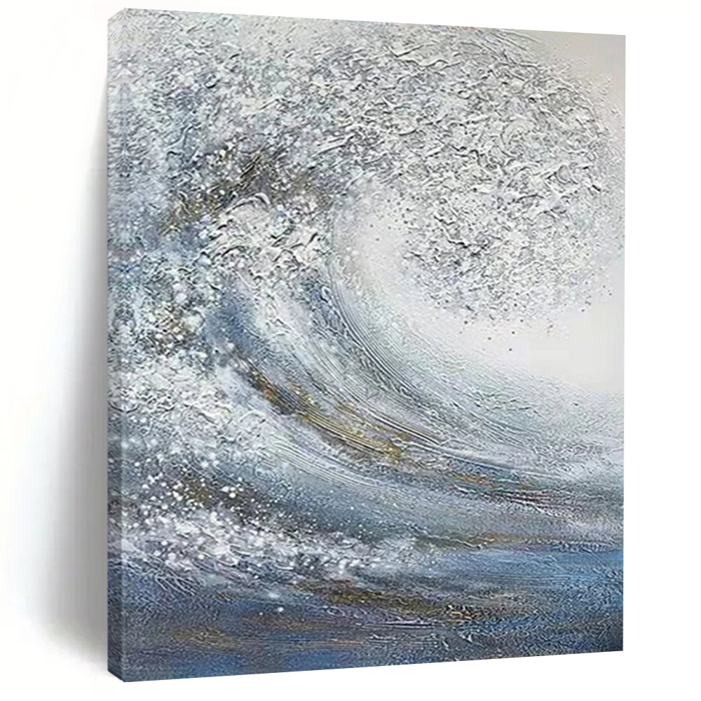 “Swirling Wave with Gold Accents” – Textured, swirling wave in blue and white, with gold hints. DTP337