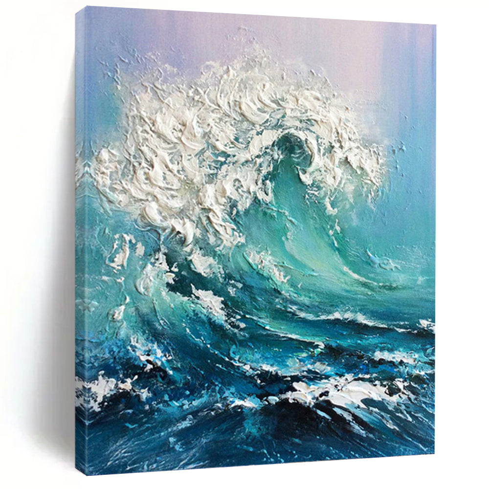 “Impasto Ocean Wave” - Textured Sea Scene on Canvas DKH1448