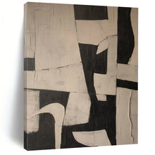 Load image into Gallery viewer, Hand - painted Oversized Black - White Geometric Abstract Acrylic Art for Modern Offices LargeART0125
