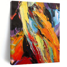 Load image into Gallery viewer, “Colorful Textured Mountain Abstract” - Multicolor Abstract Art on Canvas DKH1262

