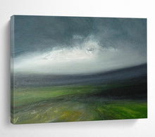 Load image into Gallery viewer, Stormy Sky Over Green Fields Abstract acrylic painting DLZ029
