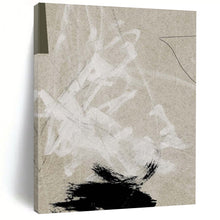 Load image into Gallery viewer, “Earthy Strokes” - Beige, white, black, textured brushstrokes and shapes DTP168
