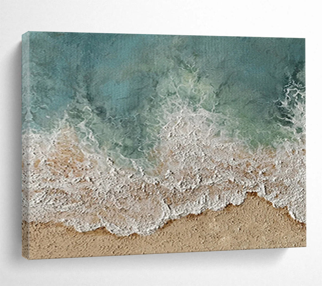 “Aerial Beach View” - Realistic - Inspired Abstract Acrylic, Great for Coastal Bedroom and Beach House DLZ252
