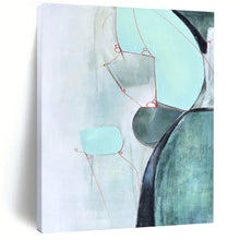 Load image into Gallery viewer, Soft Shapes in Green &amp; Red – Minimalist Abstract with Delicate Lines DTP250
