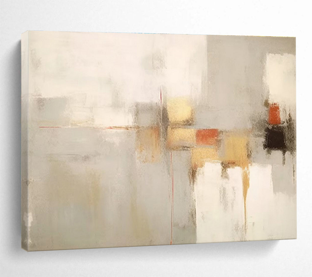 Soft - Toned Minimalist Abstract Painting On Canvas DKH348