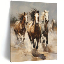 Load image into Gallery viewer, Brown &amp; White Equine Abstract Painting, Ideal for Rustic Living Room &amp; Equestrian Office LargeART2131

