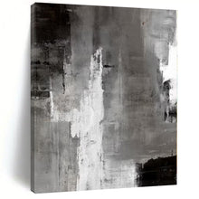 Load image into Gallery viewer, Monochrome Abstract Layers Abstract Canvas Painting, Ideal for Modern Office &amp; Minimalist Living Room LargeART1124
