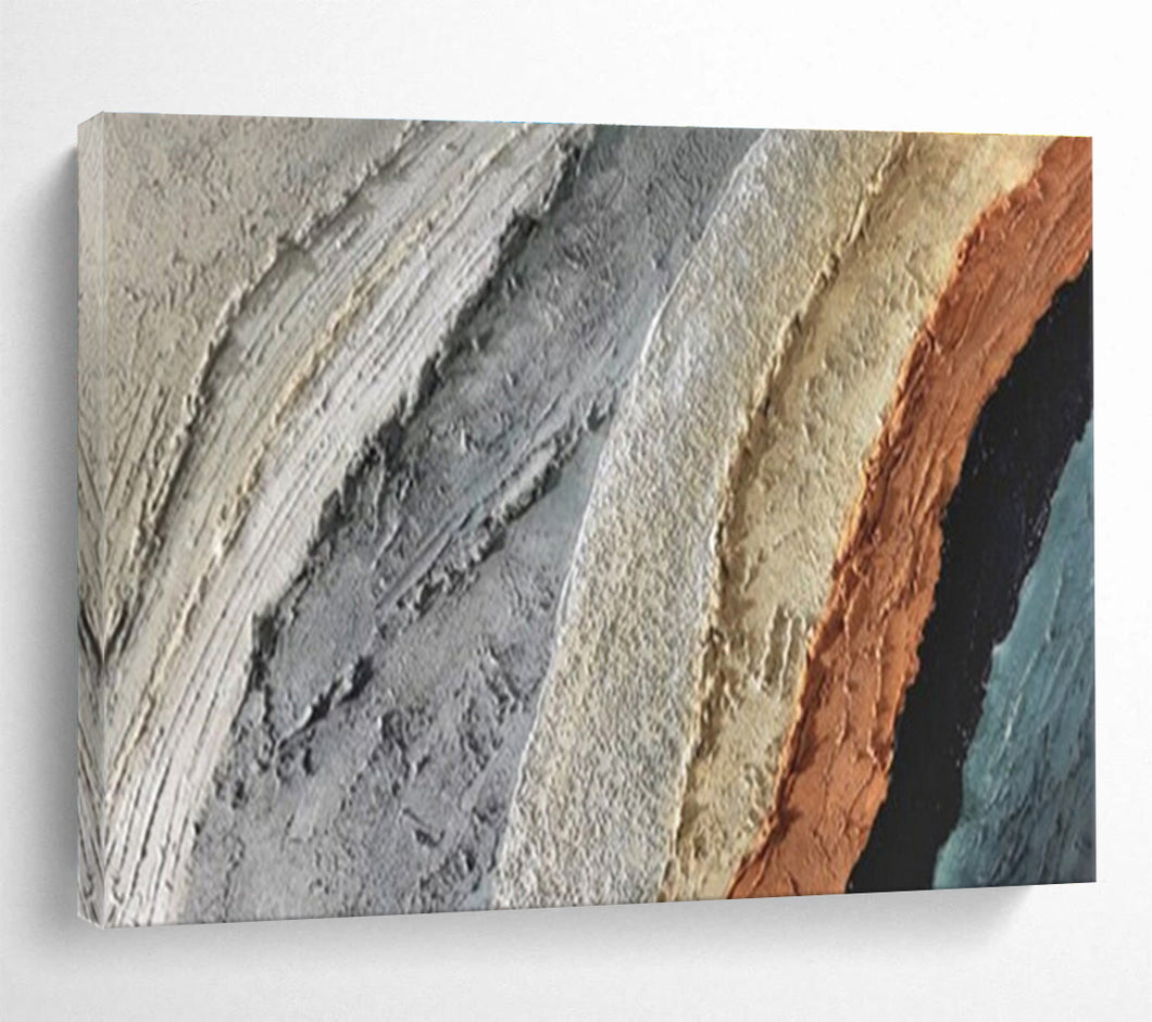 Multicolored Textured Abstract Painting on Canvas - “Earth’s Palette” DKH619