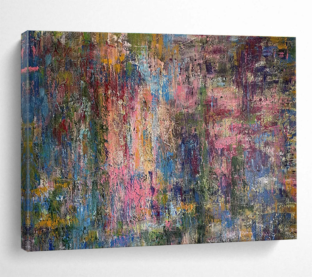 Mixed - Color Abstract Painting on Canvas - “Color Fusion” DKH715