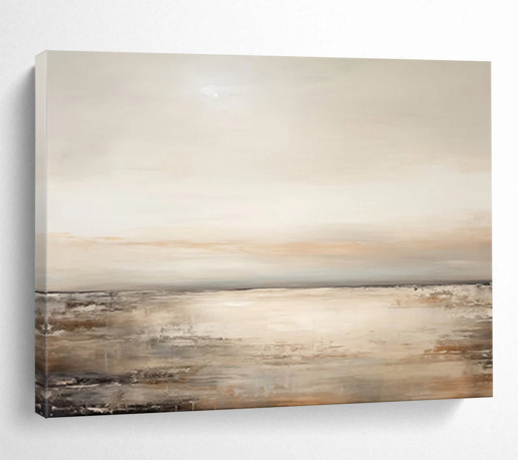 Neutral Toned Coastal Serenity Abstract acrylic painting DLZ102