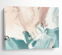 Load image into Gallery viewer, Blush &amp; Teal Flow: Soft - Hued Abstract Motion Large - Scale Hand - painted Abstract Acrylic Art DLZ182
