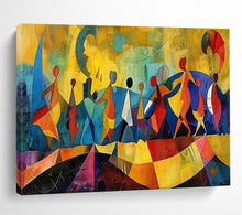 Load image into Gallery viewer, Colorful Abstract Figures Painting on Canvas - “Joyful Dancers” DKH768
