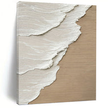 Load image into Gallery viewer, “Beige &amp; White Textured Abstraction” - Minimalist Plaster - like Art on Canvas DKH1476
