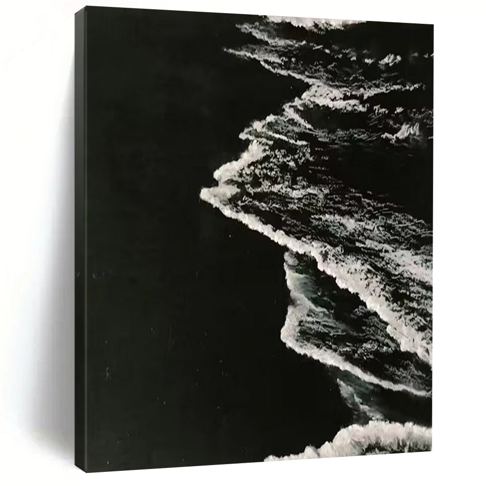 “Black - and - White Wave Silhouette” – Monochrome black and white, with wave silhouettes creating a strong contrast. DTP349