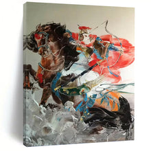 Load image into Gallery viewer, “Chinese Warrior on Horseback” - Oriental Figure Art on Canvas DKH1589

