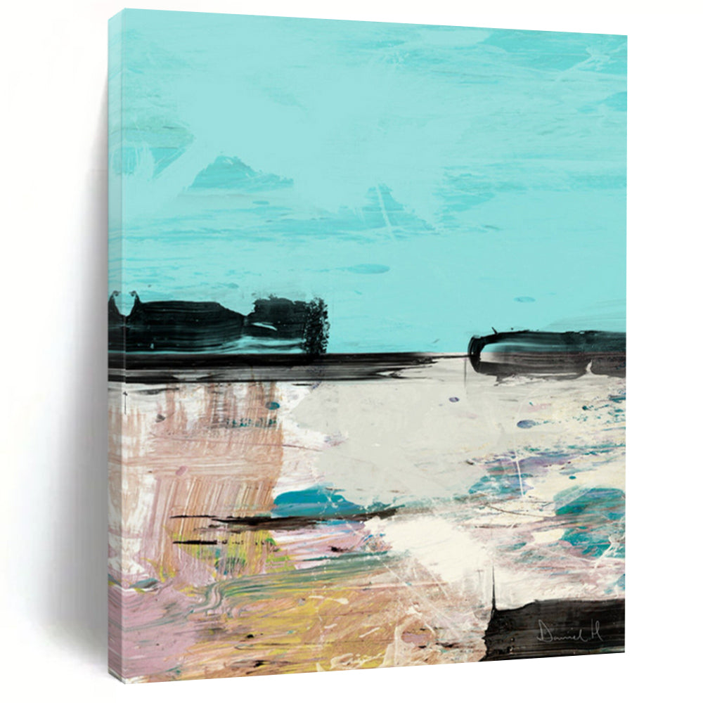 Abstract Coastal Daydream – Turquoise, Pink, and Purple Seaside - Inspired Abstract DTP197