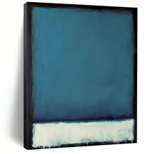 Load image into Gallery viewer, Blue, White &amp; Black Color - Blocked Abstract Painting, Ideal for Modern Office &amp; Calm Reading Nook LargeART1953
