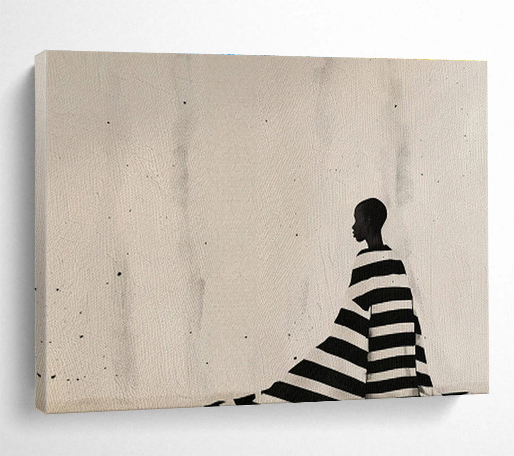 Dramatic Silhouette Abstract Painting for Modern Hallway & Thoughtful Study DKH228