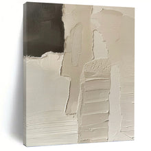Load image into Gallery viewer, “Layered Neutral Abstraction” - Beige, Black Abstract Art on Canvas DKH1162

