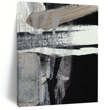 Load image into Gallery viewer, Monochrome Layered Mystery – Black, White, and Beige Textured Abstract DTP193
