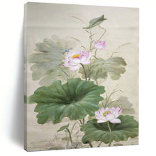 Load image into Gallery viewer, “Traditional Chinese Lotus Painting” - Oriental Floral Art on Canvas DKH1588
