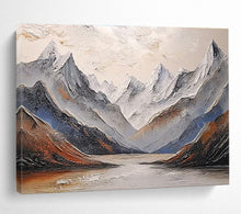 Load image into Gallery viewer, Textured Mountain - Lake Abstract Painting On Canvas DKH456
