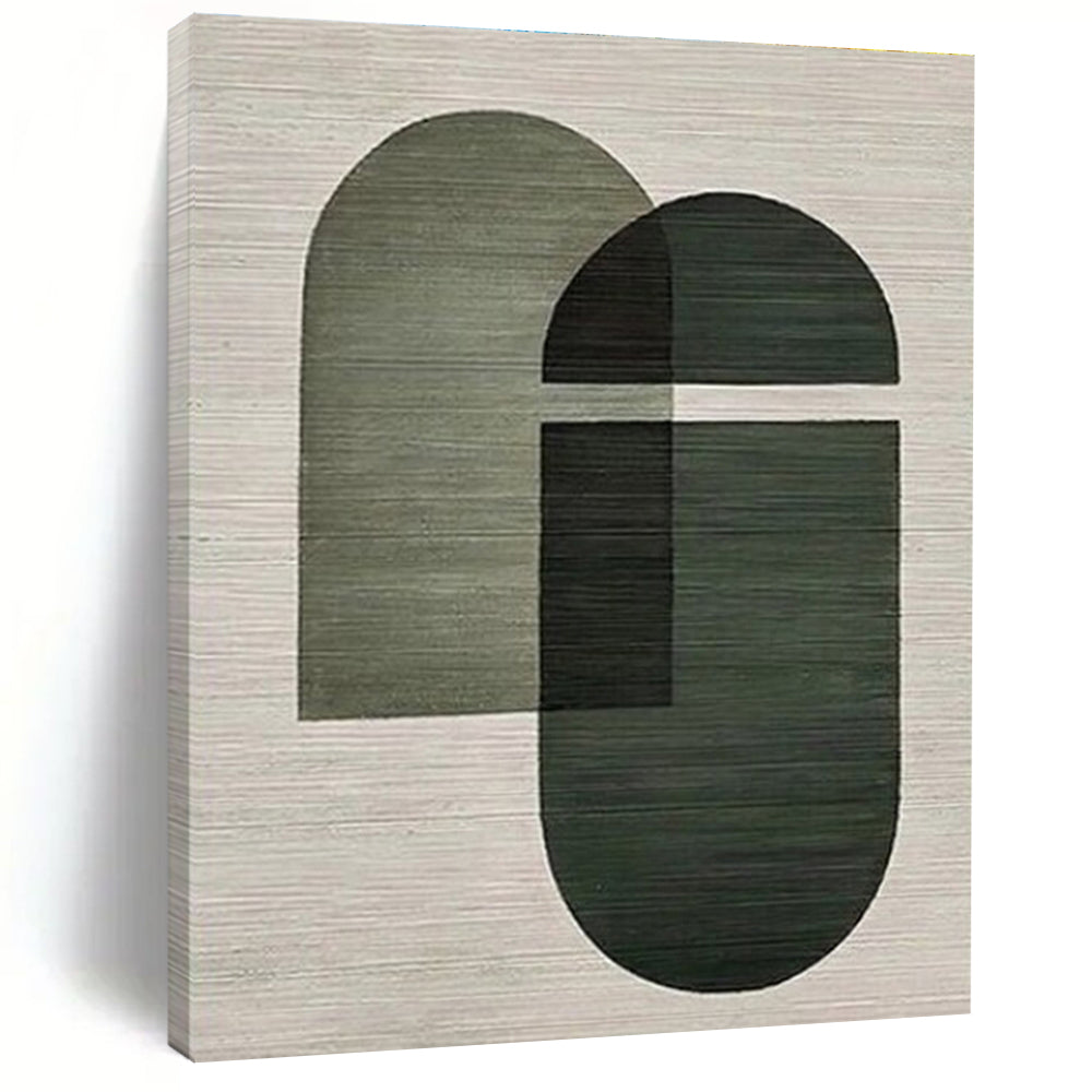 Green & Black Geometric Abstract Art – Ideal for Modern Office Lobby & Minimalist Living Room LargeART0674