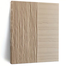 Load image into Gallery viewer, “Beige Textured Stripes” - Minimalist Abstract Art on Canvas DKH1478
