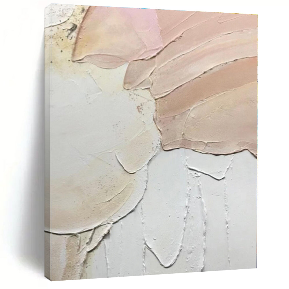 Oversized Delicate Pastel Textured Abstract Acrylic Art for Boudoir & Tea Room LargeART0409
