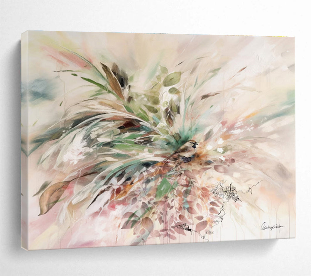 Nature's Wild Bouquet Abstract Painting on Canvas DKH535