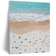 Load image into Gallery viewer, Vibrant Beach Aerial View Abstract Canvas Painting, Great for Family Room &amp; Vacation Rental Lobby LargeART1131
