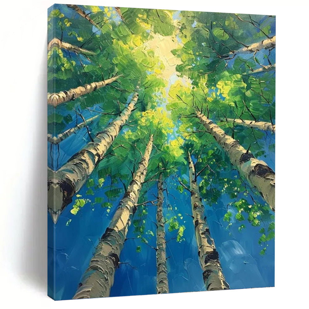 “Green Forest Canopy” - Impressionistic Landscape Art on Canvas DKH1552