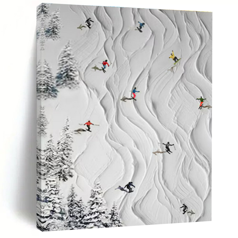 3D Snow Sports Abstract Painting, Perfect for Ski Lodge Lounge & Active - Lifestyle Home Gym LargeART1401