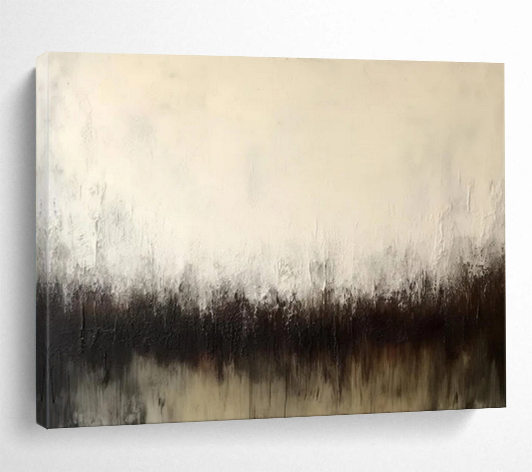 Hand - painted White and Black Gradient Abstract Acrylic Art for Minimalist Bedroom Decor LargeART1724